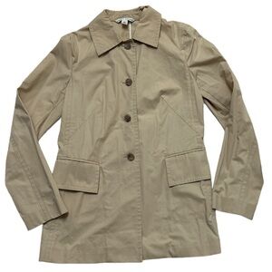 Banana Republic Trench Coat Blazer Safari Travel Classic Neutral Button Close